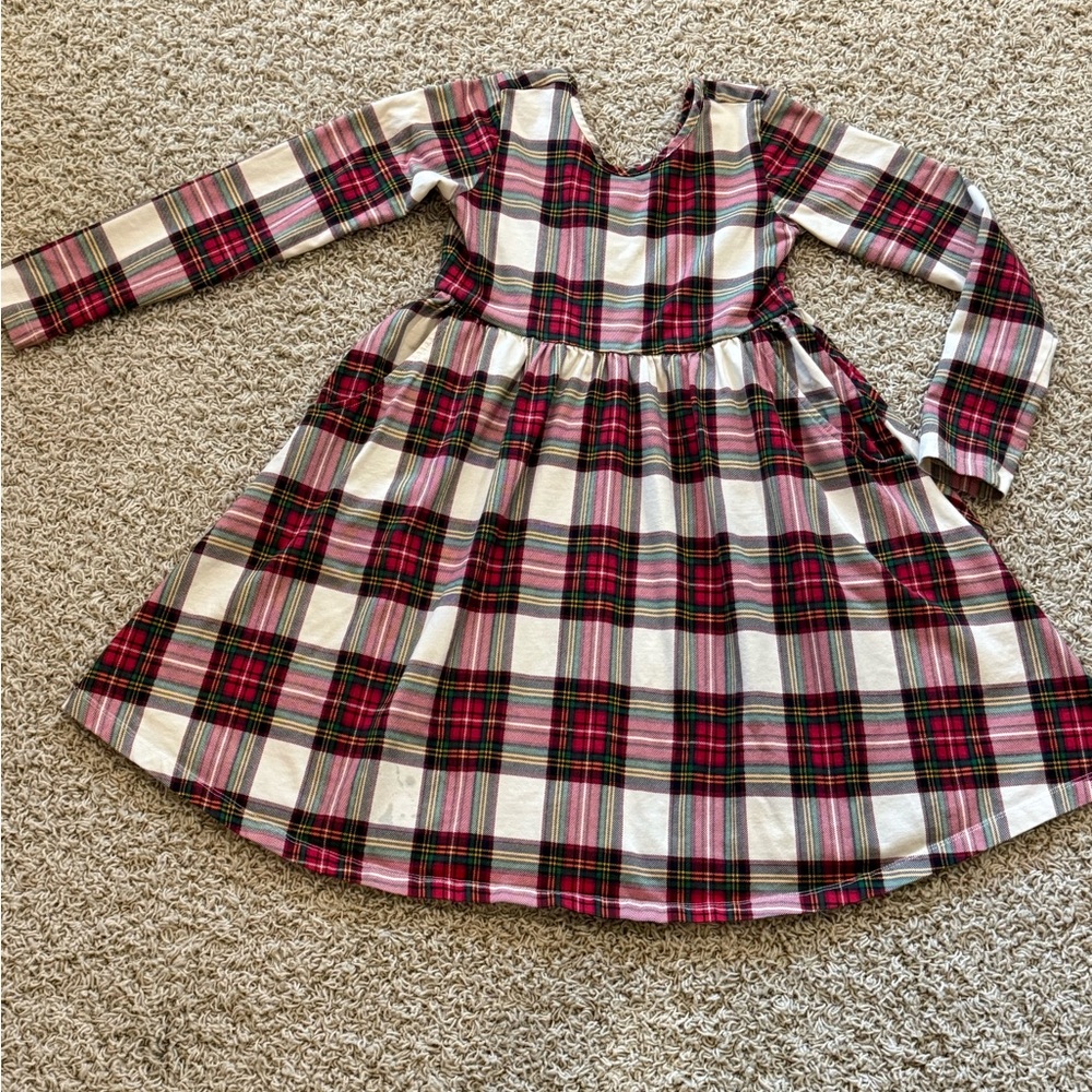 Hanna Andersson Christmas Plaid Long Sleeve Skater Dress